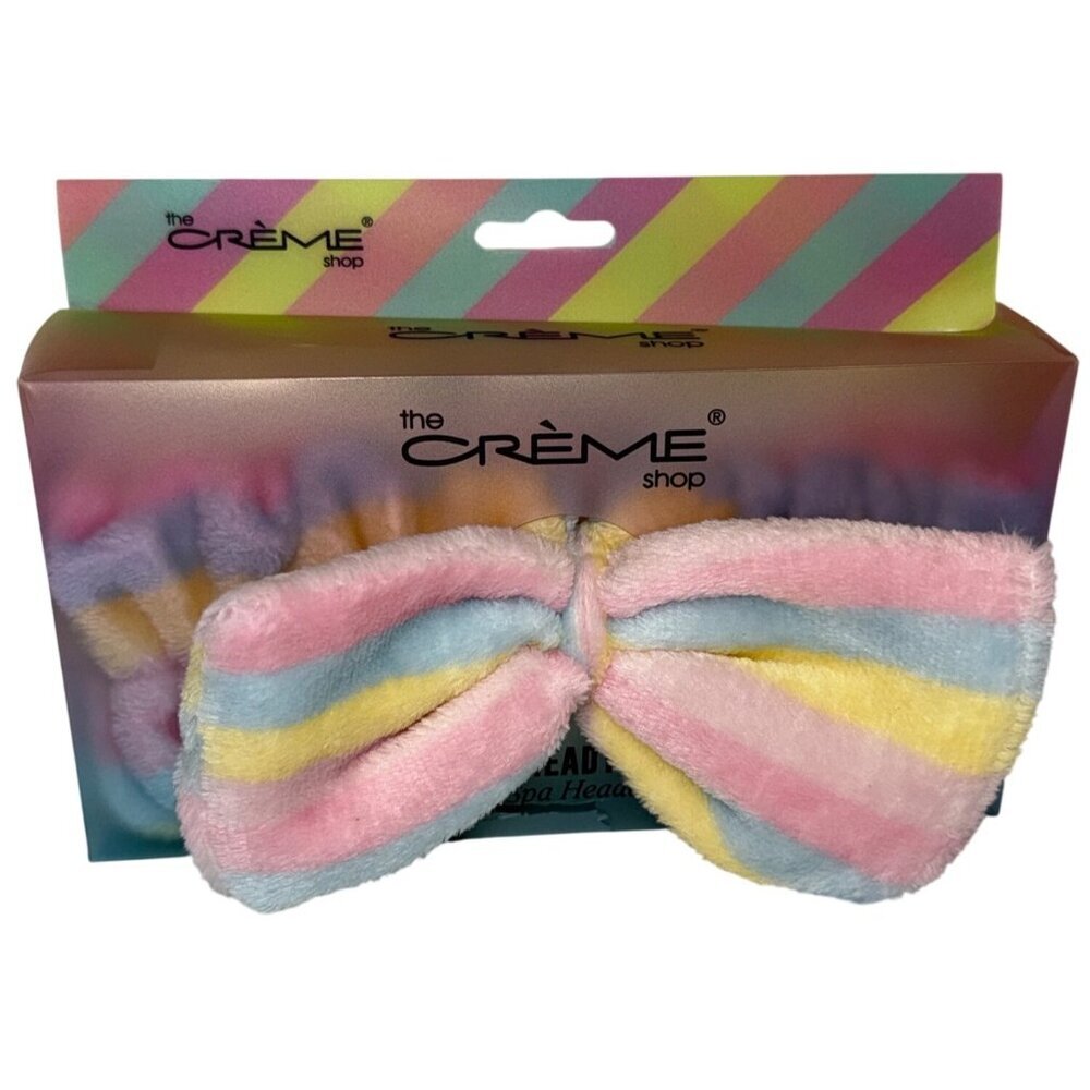 The Creme Shop Headband Headyband Rainbow Plush Bow Spa NEW